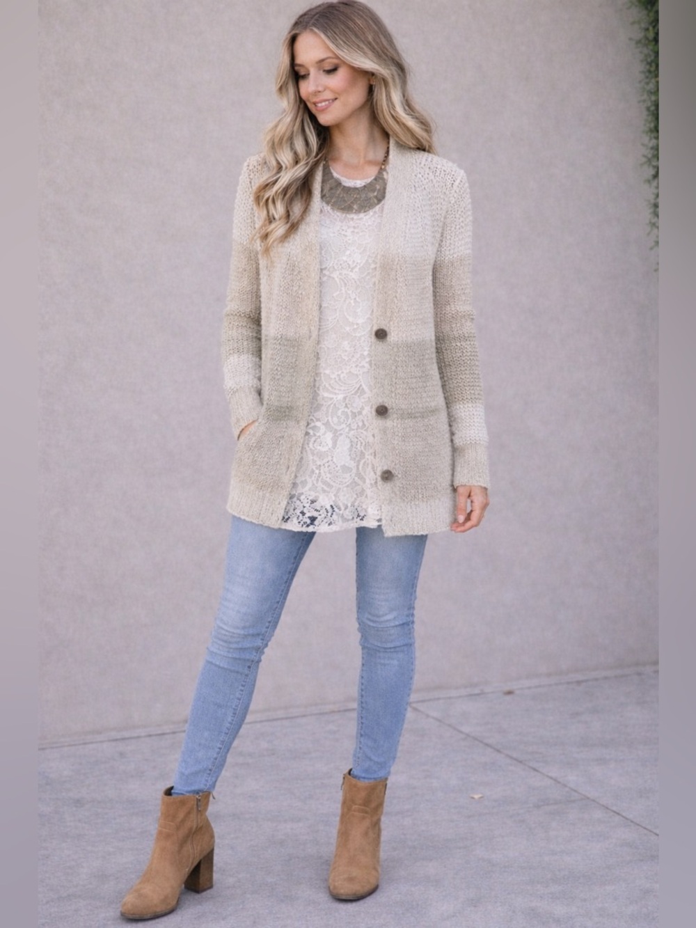 Free People Multicolor Knit Cardigan Oversized Medium